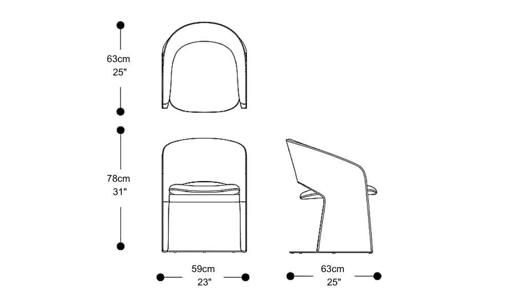 Image of the main dimensions of the product